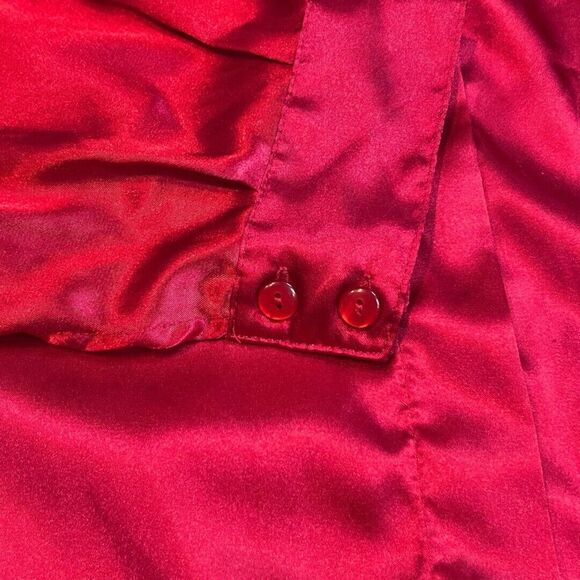 Vintage Anthony Richard’s Blouse Womens 14 Satin Button Up Preppy Holiday Top - Picture 8 of 10
